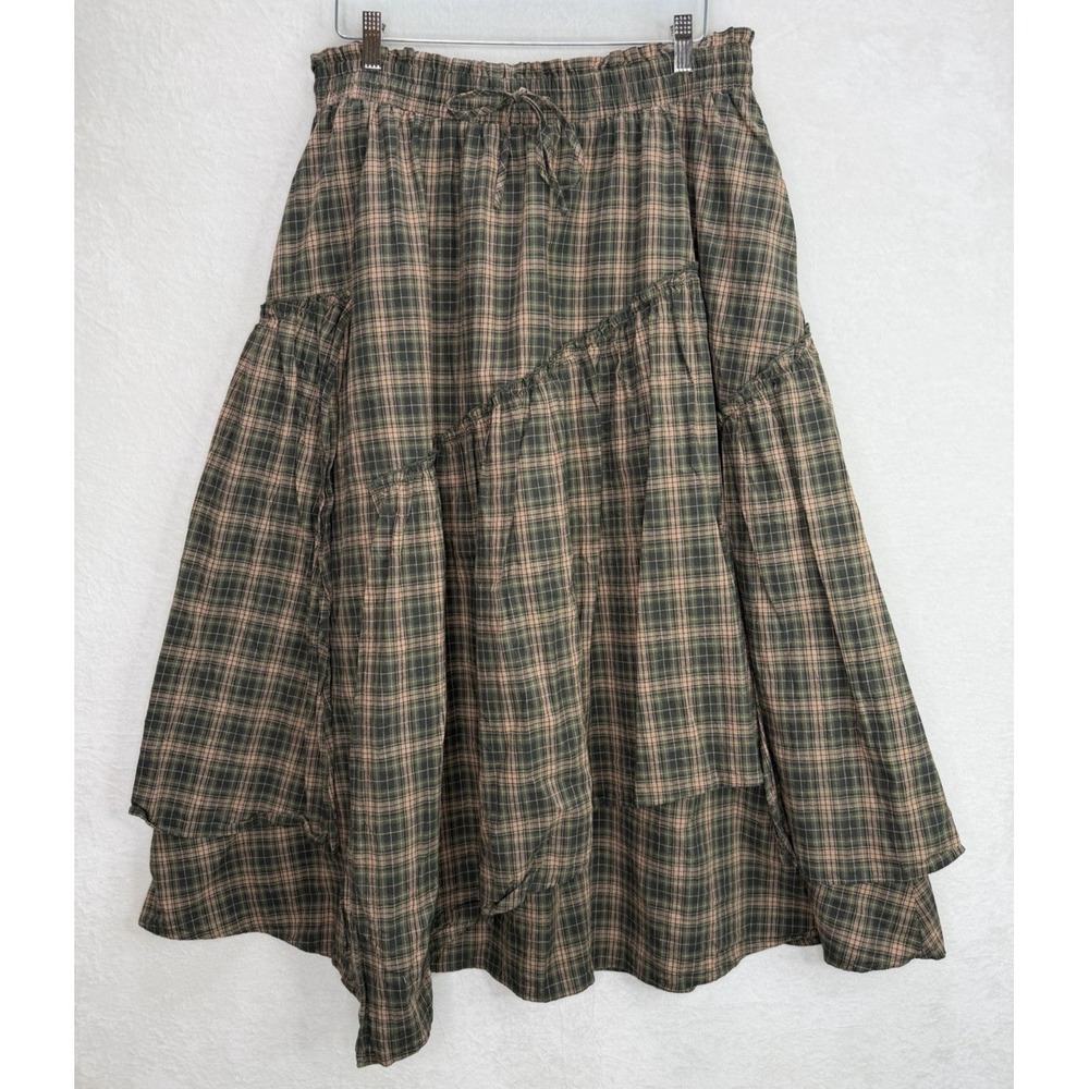 Scarlet Darkness Women's Renaissance Christmas Plaid Overlay Maxi Skirt Size 2X